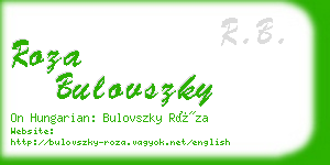 roza bulovszky business card